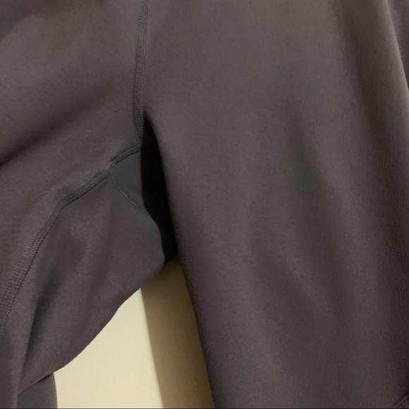 Fabletics Powerhold High Waisted Mesh Block Striped Gray Pink Leggings. - Picture 6 of 11